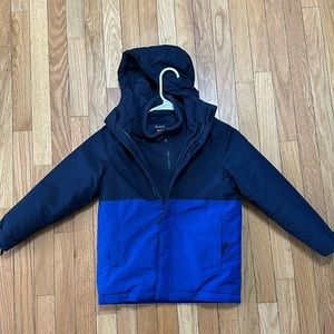 Youth winter coat 2 in 1 fleece insert size 5/6 blue